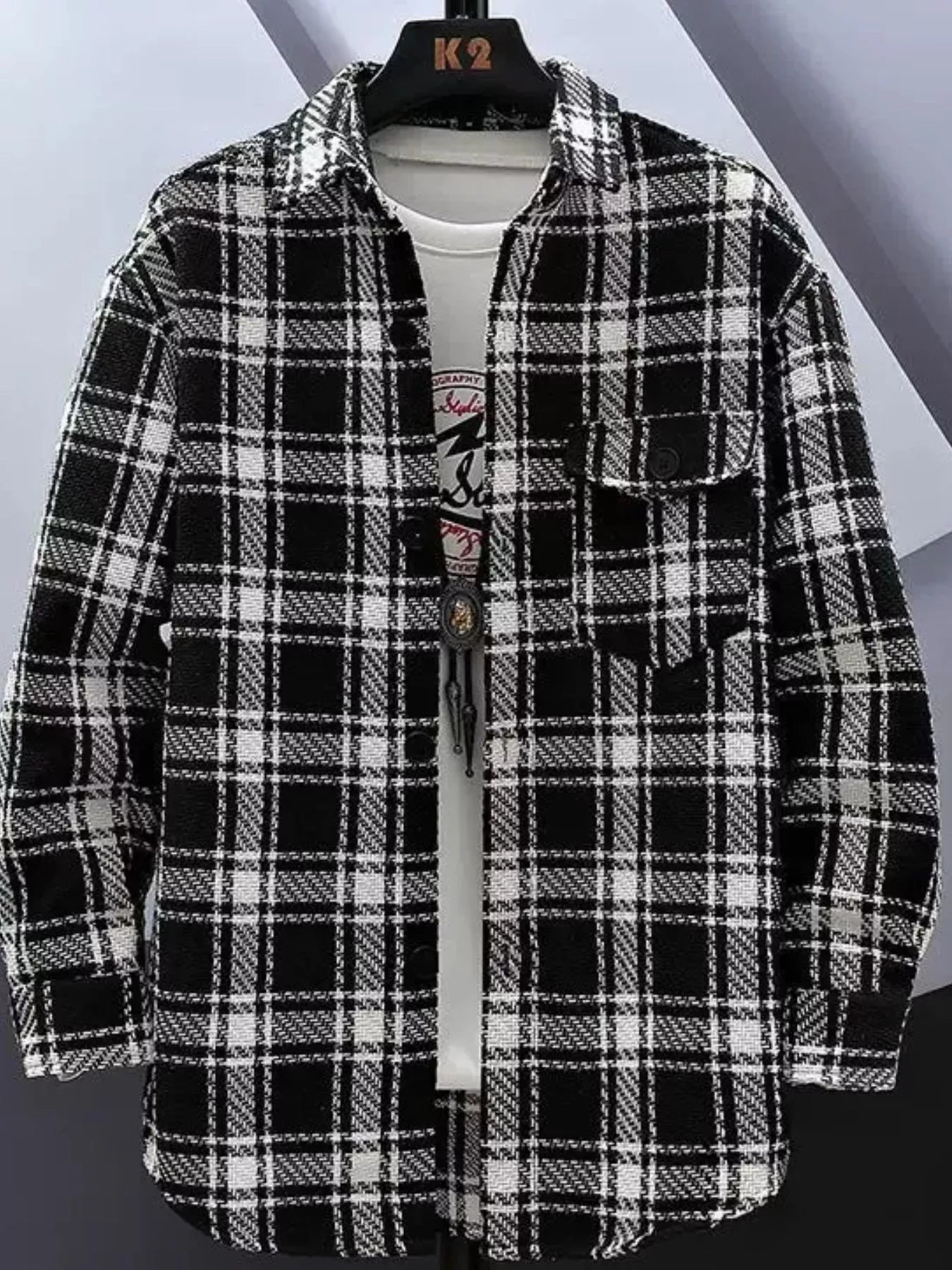 Men's Regular and Plus Size Plaid Button Up Shirt