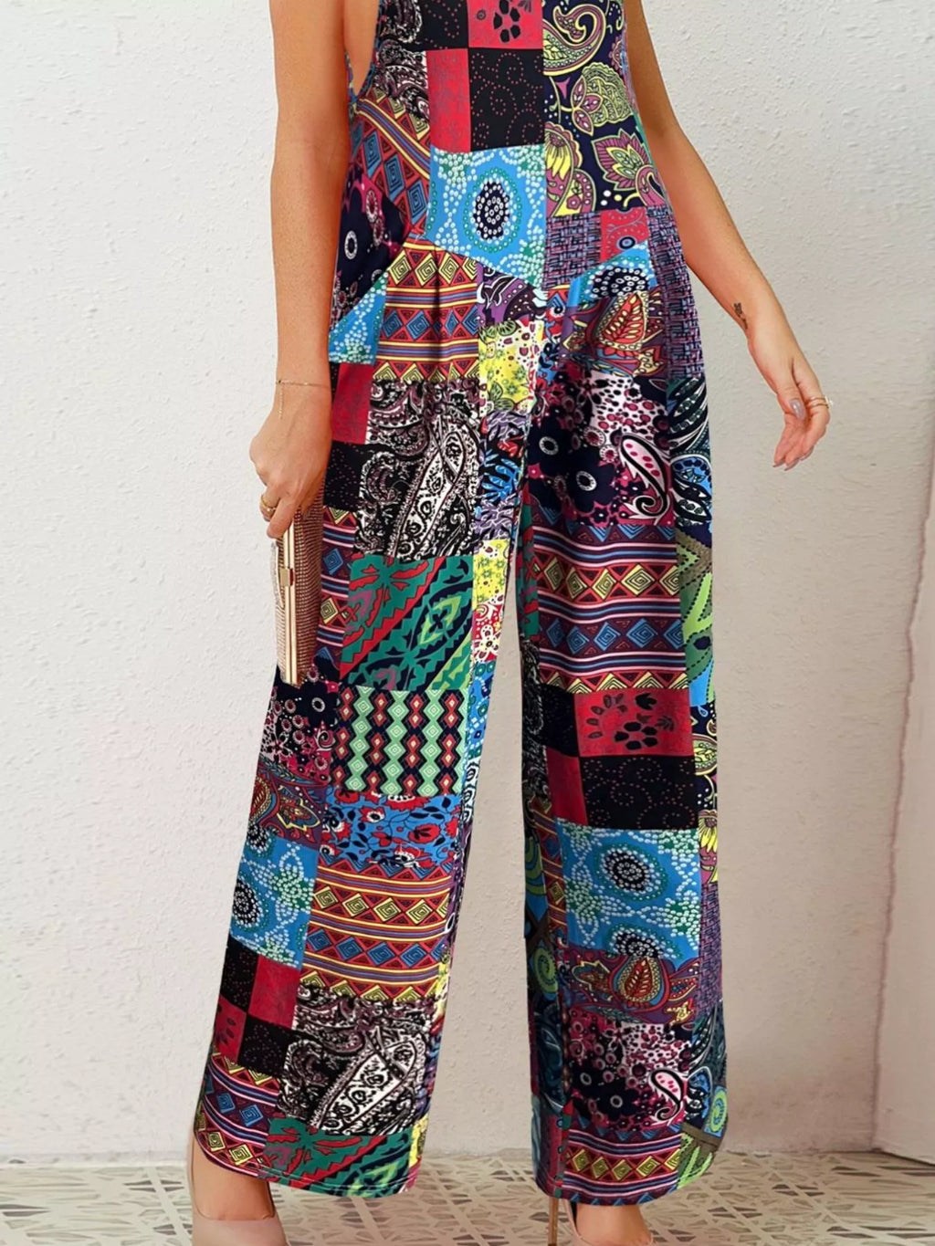 Printed Wide Leg Jumpsuit