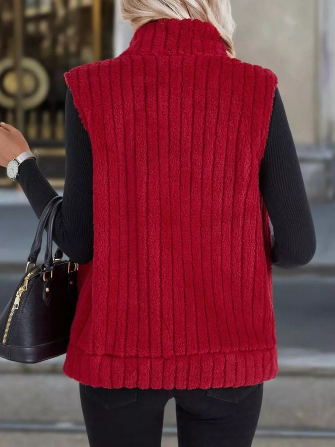 Fleece Zip-Up Vest Coat Regular and Plus Size
