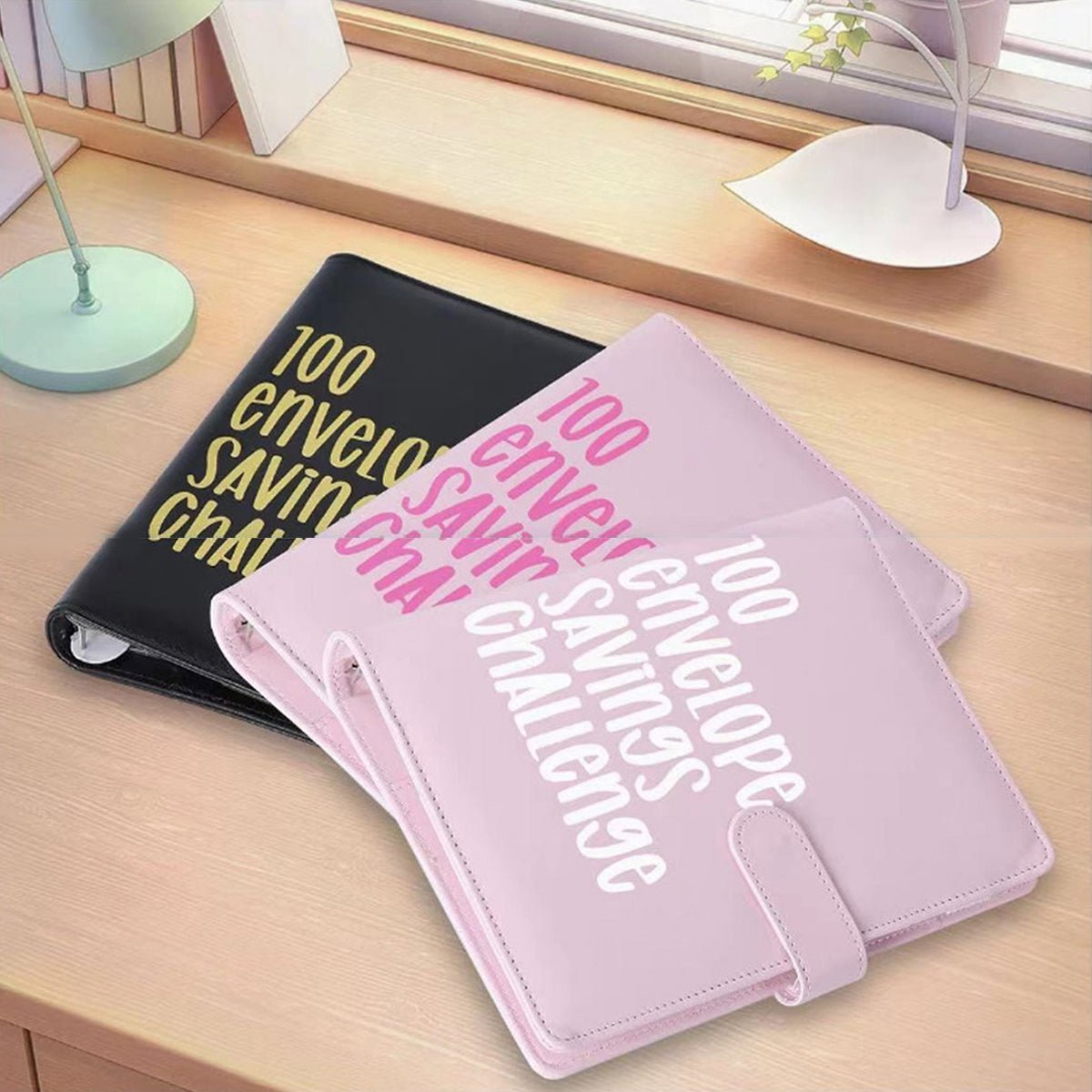 100 Envelope Budget Binder – A5 PU Leather Savings Tracker Book
