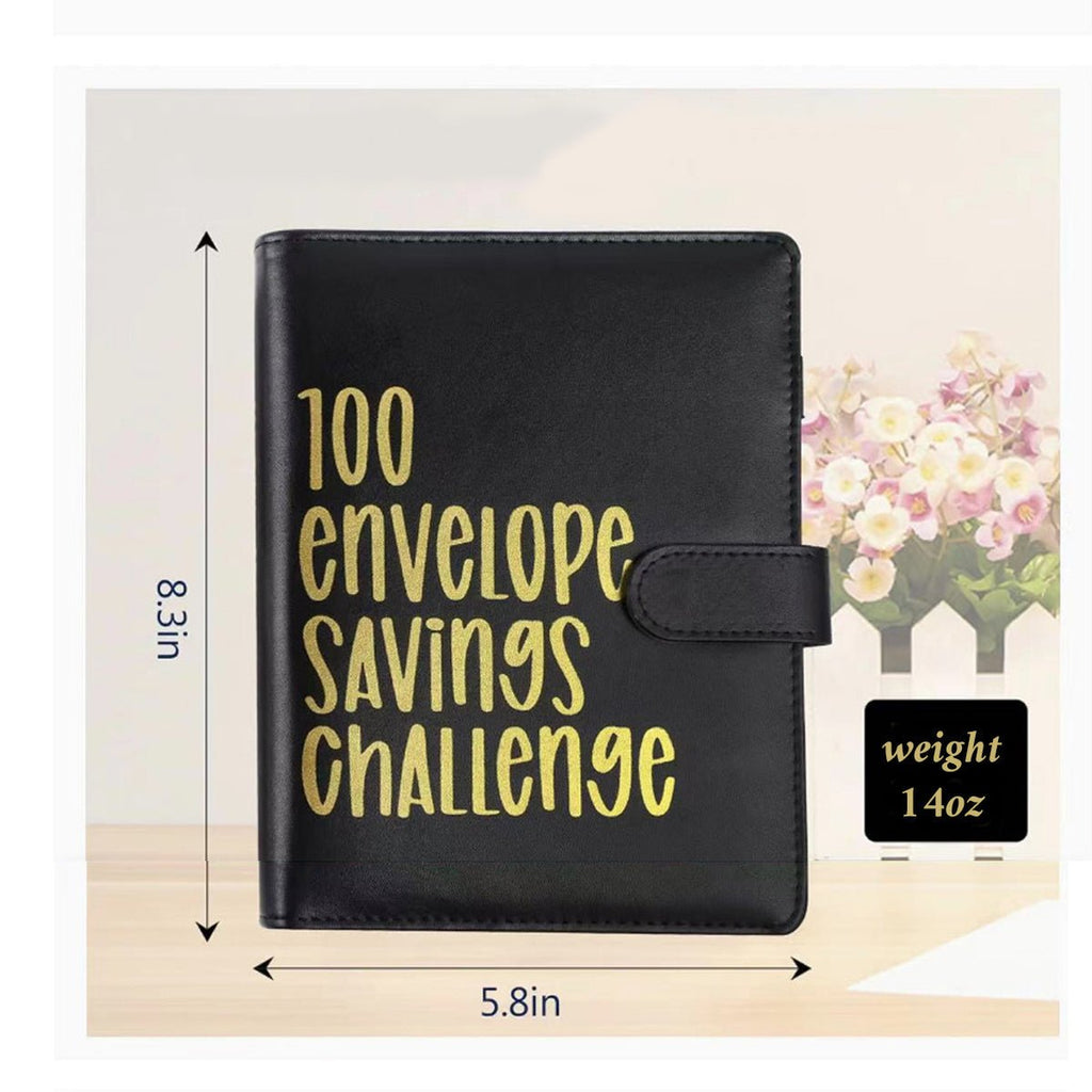 100 Envelope Budget Binder – A5 PU Leather Savings Tracker Book