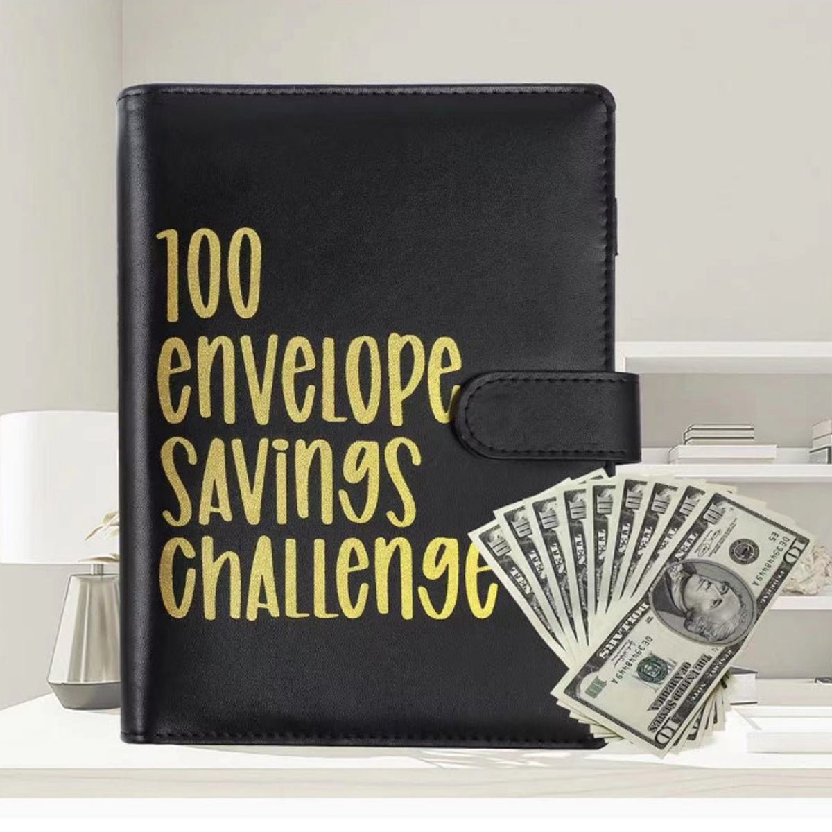 100 Envelope Budget Binder – A5 PU Leather Savings Tracker Book