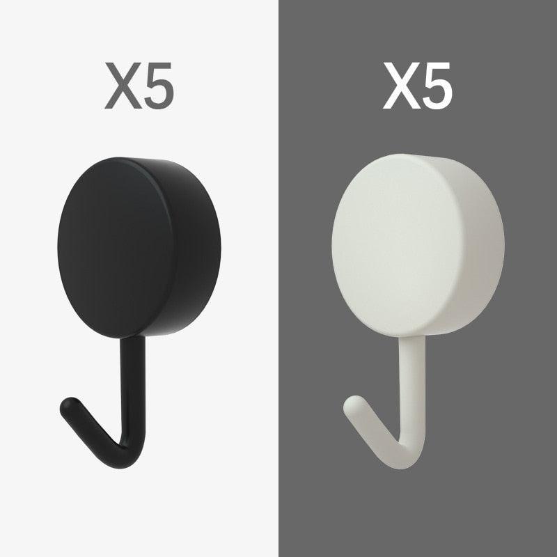 10PCS Self Adhesive Wall Hook Strong Without Drilling Coat Bag Bathroom Door Kitchen Towel Hanger Hooks Home Storage Accessories Decorative Hooks Entrance Organizers with Self-Adhesive Hooks for Hanging Keys Towels
