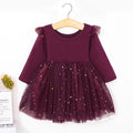 Long sleeve solid color pleated skirt