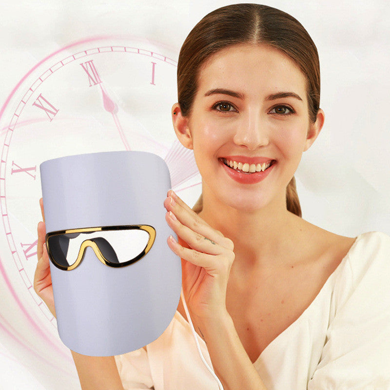 LED Beauty Mask Three Color Photon Rejuvenation Device Rechargeable