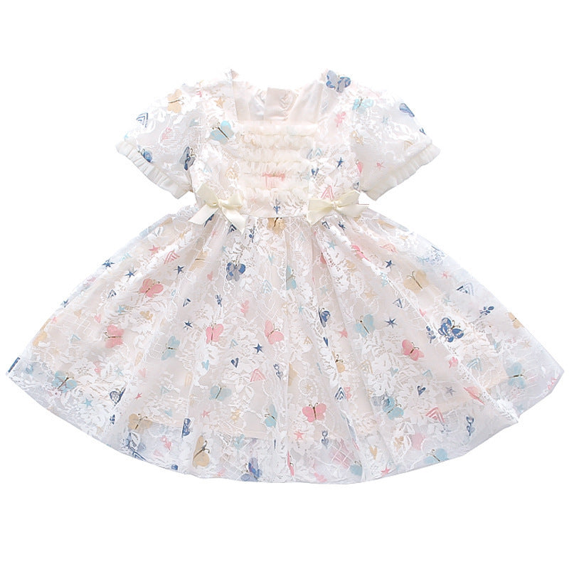 Girls Summer Lace Princess Dress Long Skirt