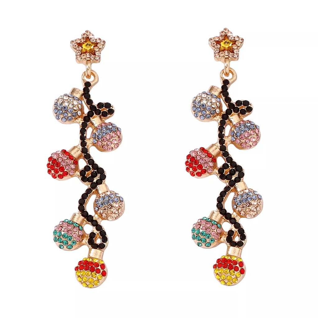 18K Gold-Plated Rhinestone Earrings