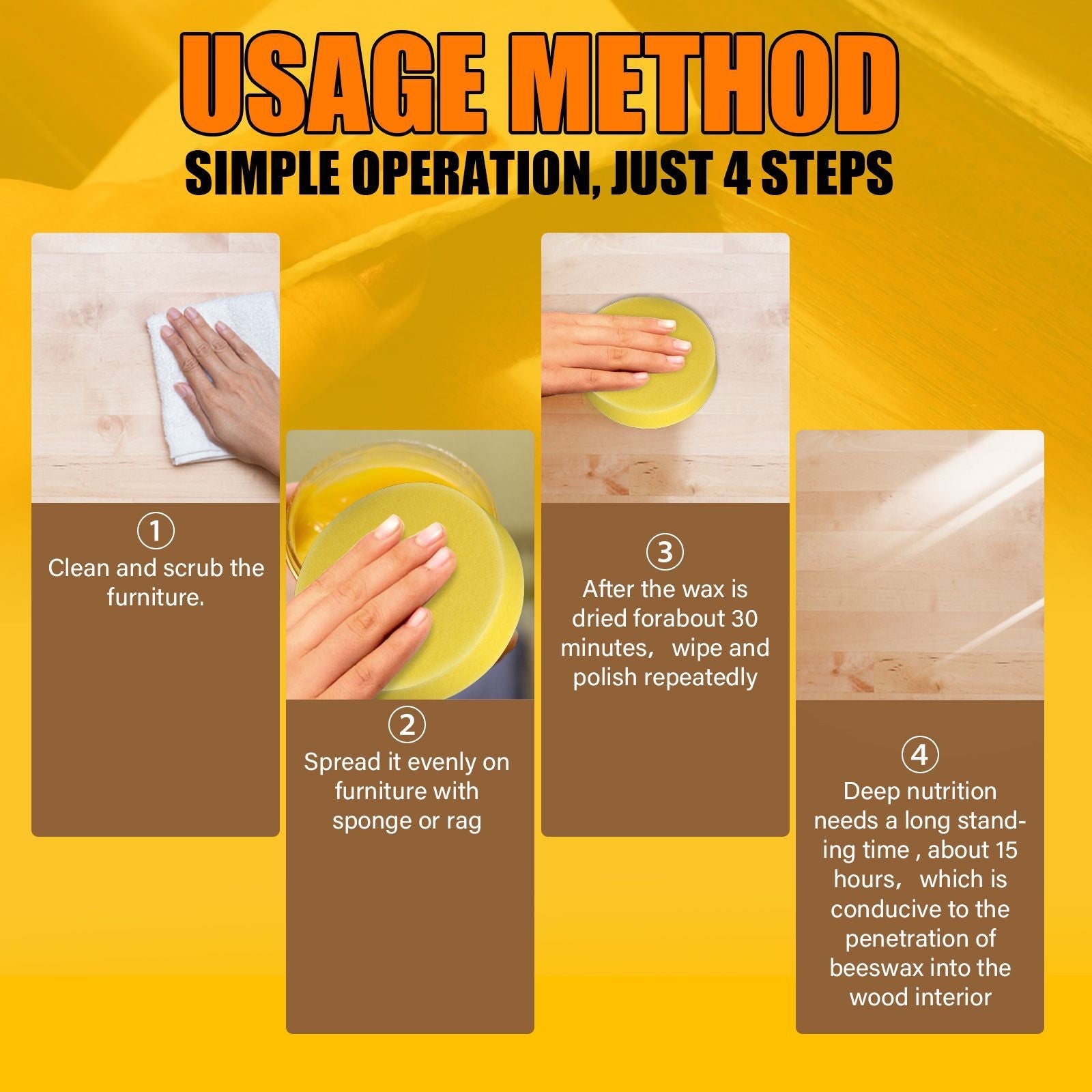 Furniture Waterproof Brightening Care Polishing Beeswax