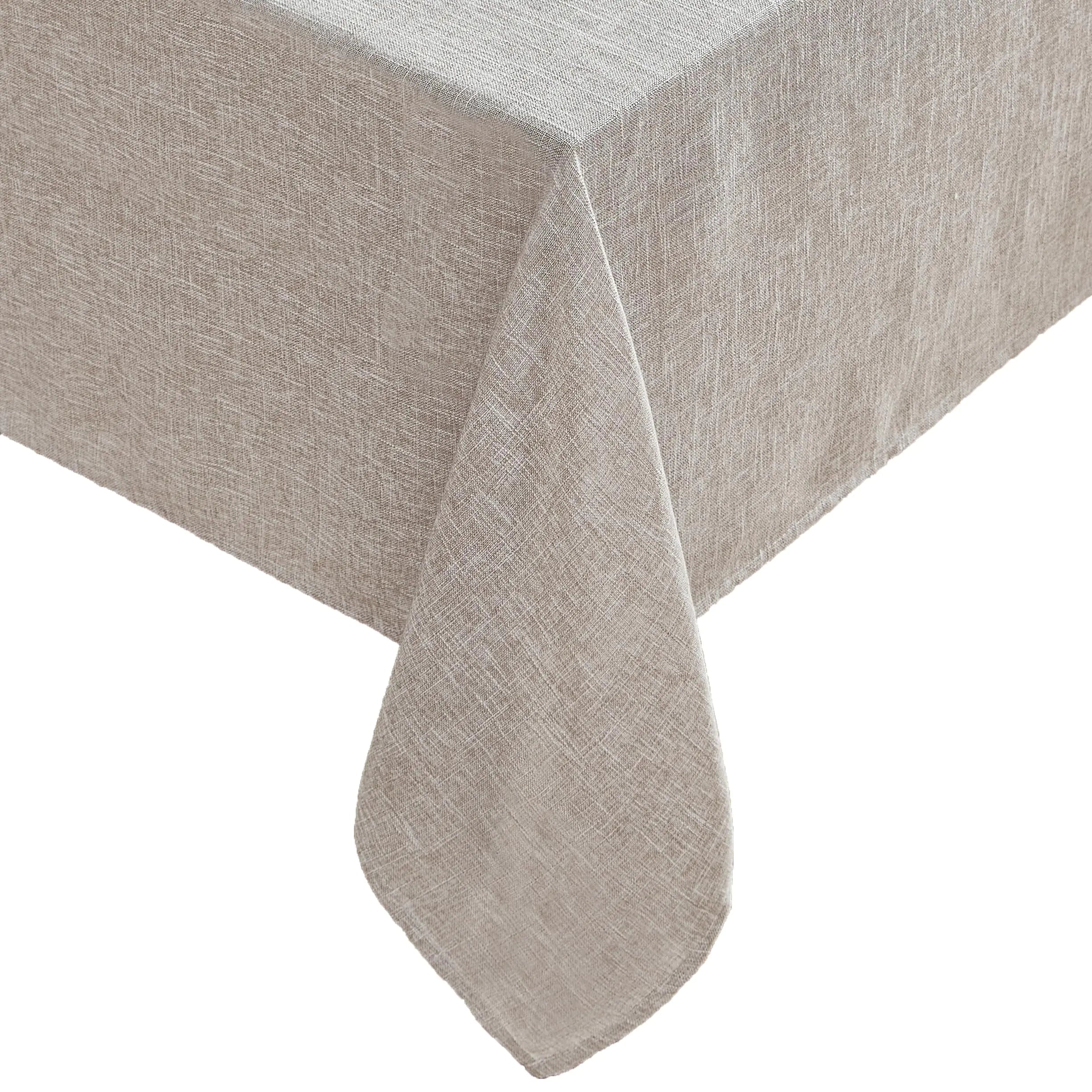 Laura Ashley Harper Luxuriously Smooth Fabric Tablecloth 60" x 84" Taupe