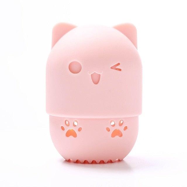 1PC Luxury Powder Puff Holder Sponge Makeup Drying Case Portable Soft Silicone Cosmetic Sponge Box Holder Elegant Soft Design