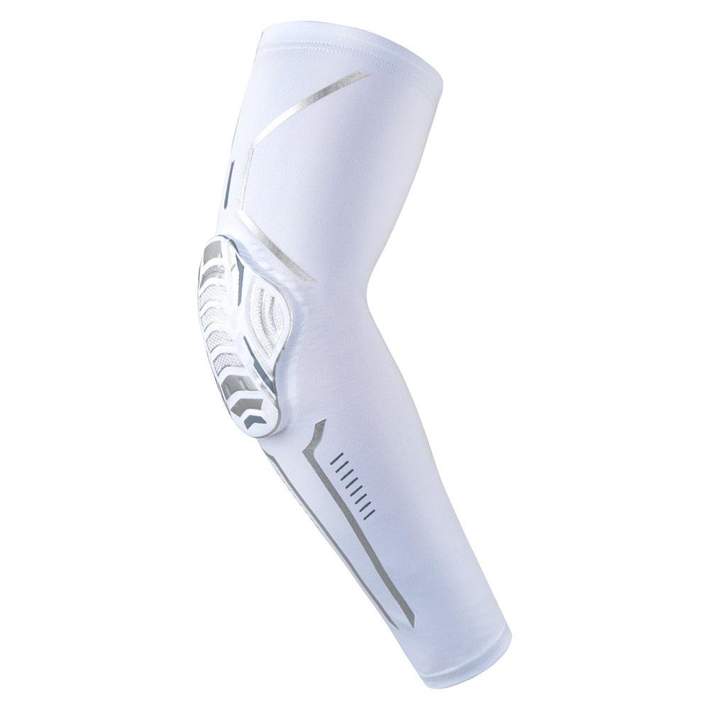 1PC Sport Black Arm Guard Compression Sleeves Sports Fitness Elastic Elbow Protective Pad Outdoor Basketball Football Sleeves For UV Summer Sun Protection Men Athletic Arm Cover