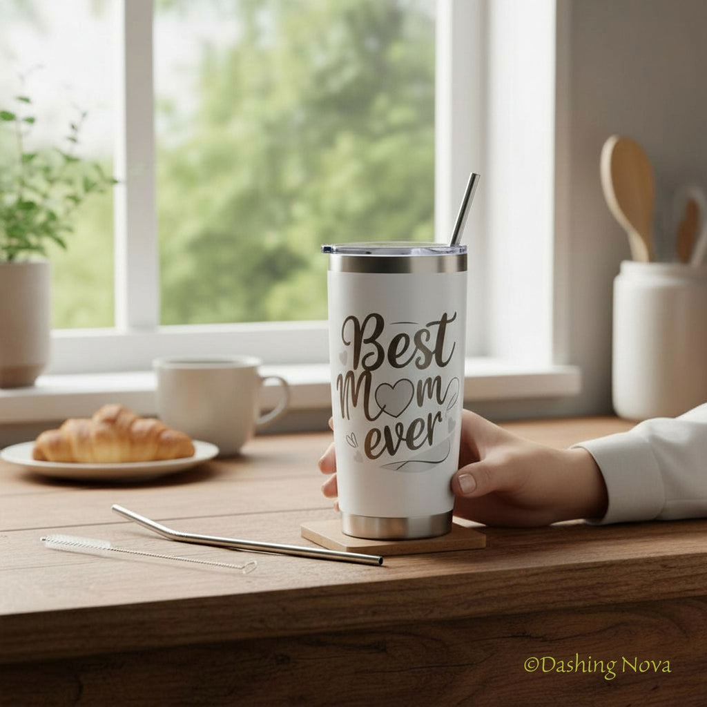 20oz Best Mom Ever Tumbler Gift for Mother's Day Birthday Holidays