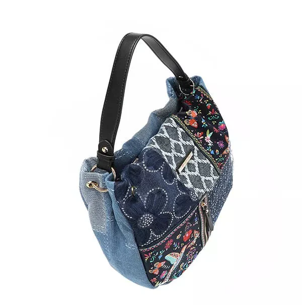Nicole Lee USA Bosque De Amor Denim Hobo Bag