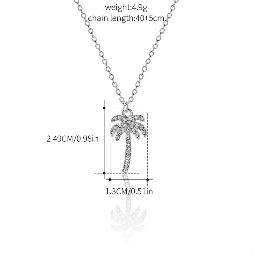 Palm Tree Pendant Necklace (Gold or Silver)