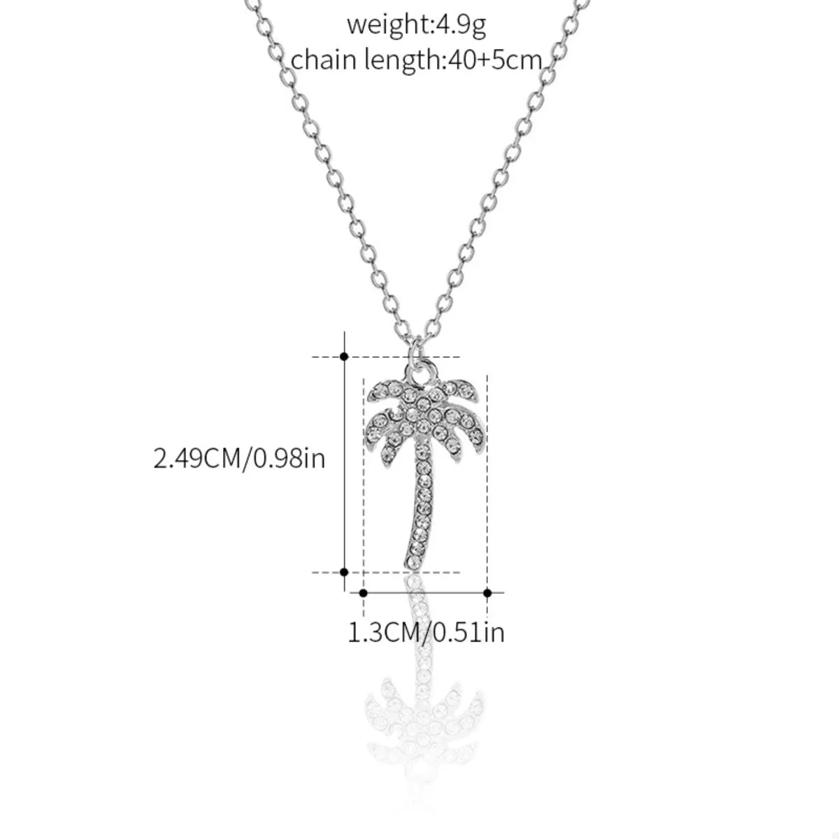 Palm Tree Pendant Necklace (Gold or Silver)