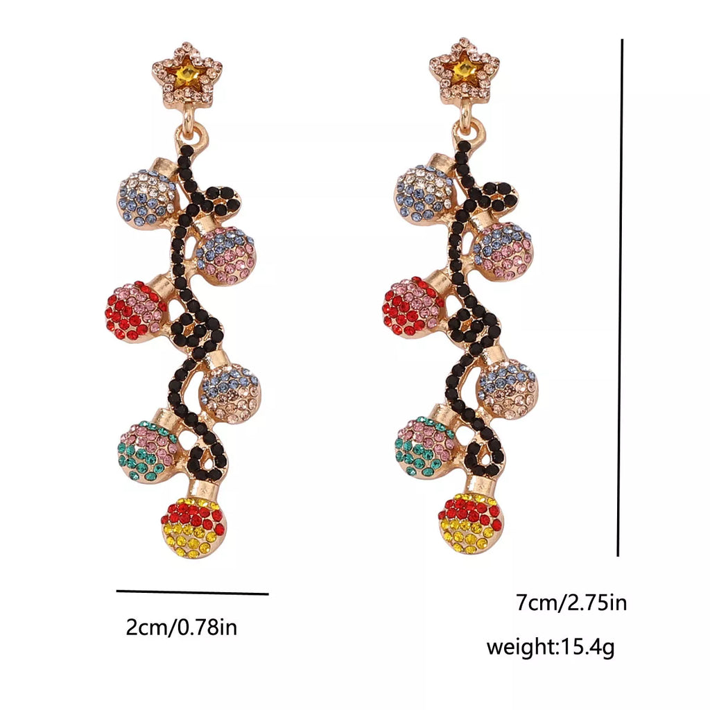 18K Gold-Plated Rhinestone Earrings