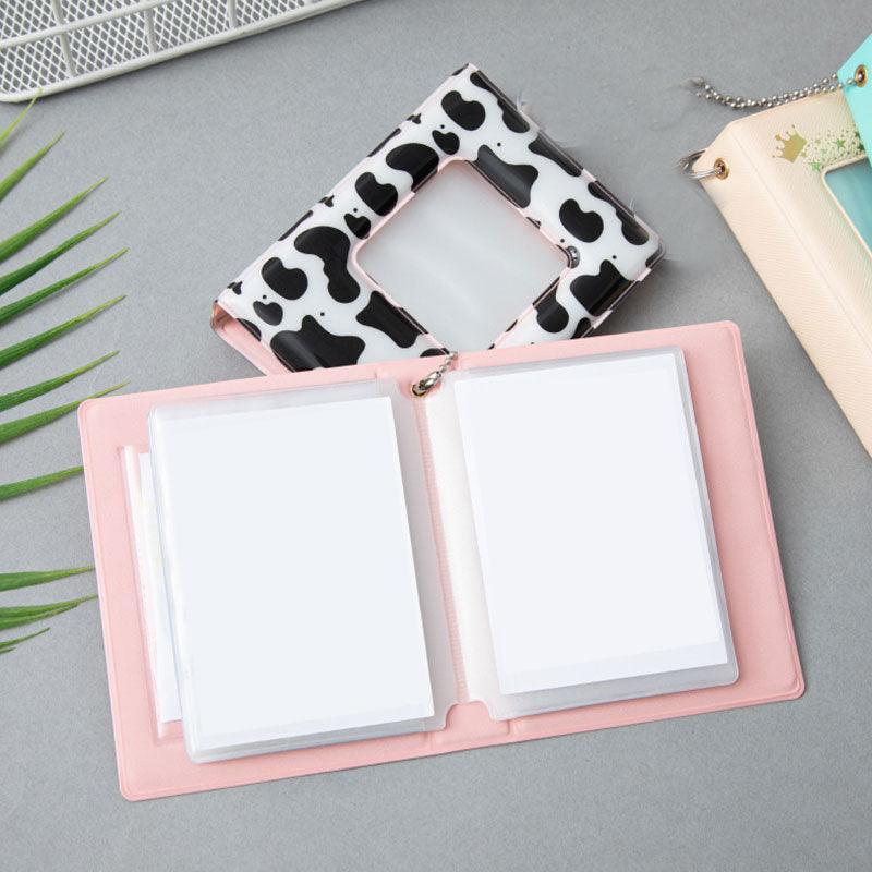 3 Inch Mini Photo Album 32 Pockets Square Hollow Card Holder Bronzing Stars Picture Storage Case PVC Photocard Holder DIY Photo Albums Birthday Gift Family Scrapbook Albums Family Anniversary Gift For Couple