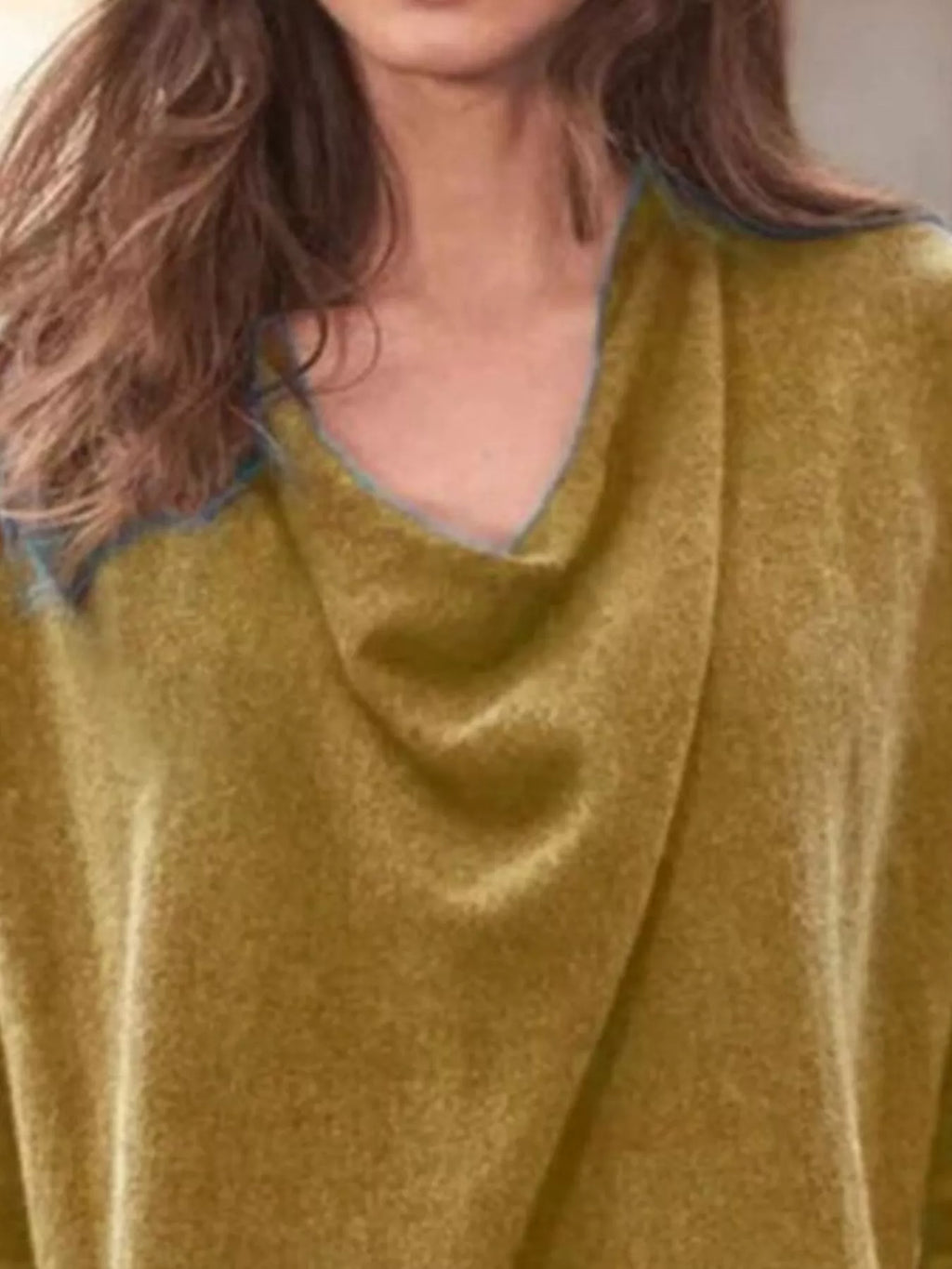 Cowl Neck Long Sleeve Top Regular and Plus Size