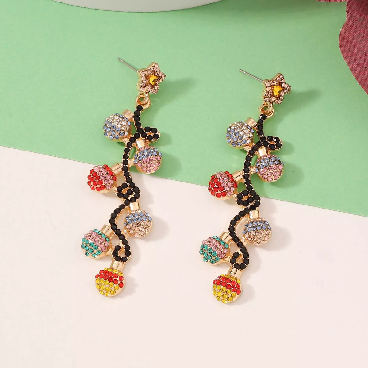18K Gold-Plated Rhinestone Earrings