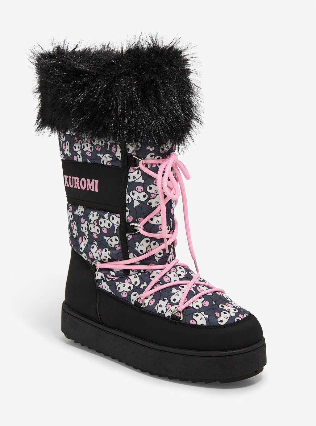 Vintage Kuromi Face Fuzzy Puffer Boots Comfort Fit Best Seller TShirt