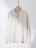 Men's Regular and Plus Size Half-Zip Collar Knitted Pullover