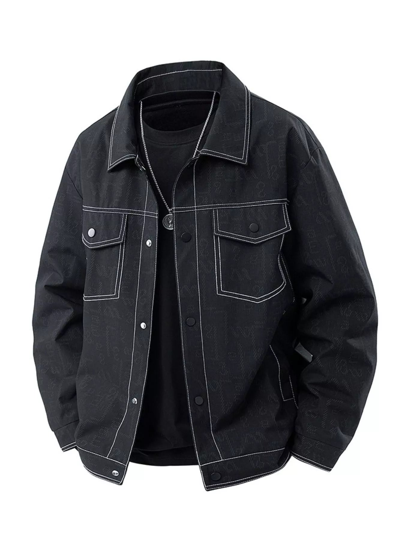 Men's Regular and Plus Size Snap Down Casual Denim Jacket