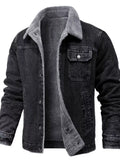 Men's Button Up Sherpa Lined Denim Jacket