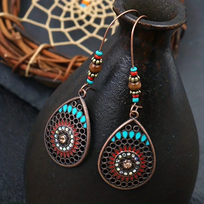 Alloy Oil Drip Teardrop Earrings