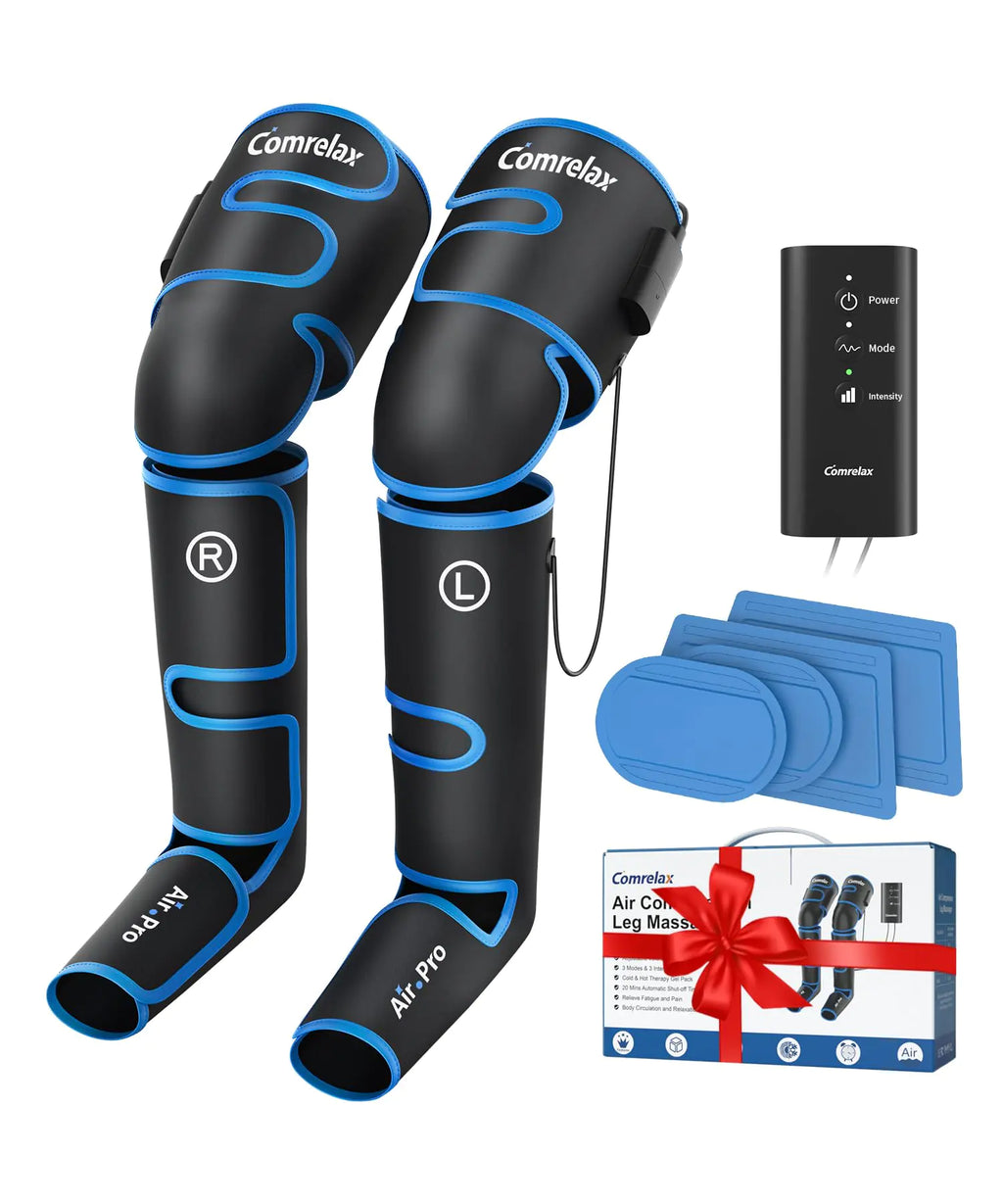 Leg Massager with Air Compression Full Leg Massager with Cold Therapy for Circulation and Pain Relief 3 Modes 3 Intensities Sequential Compression Device for Foot Calf and Thigh