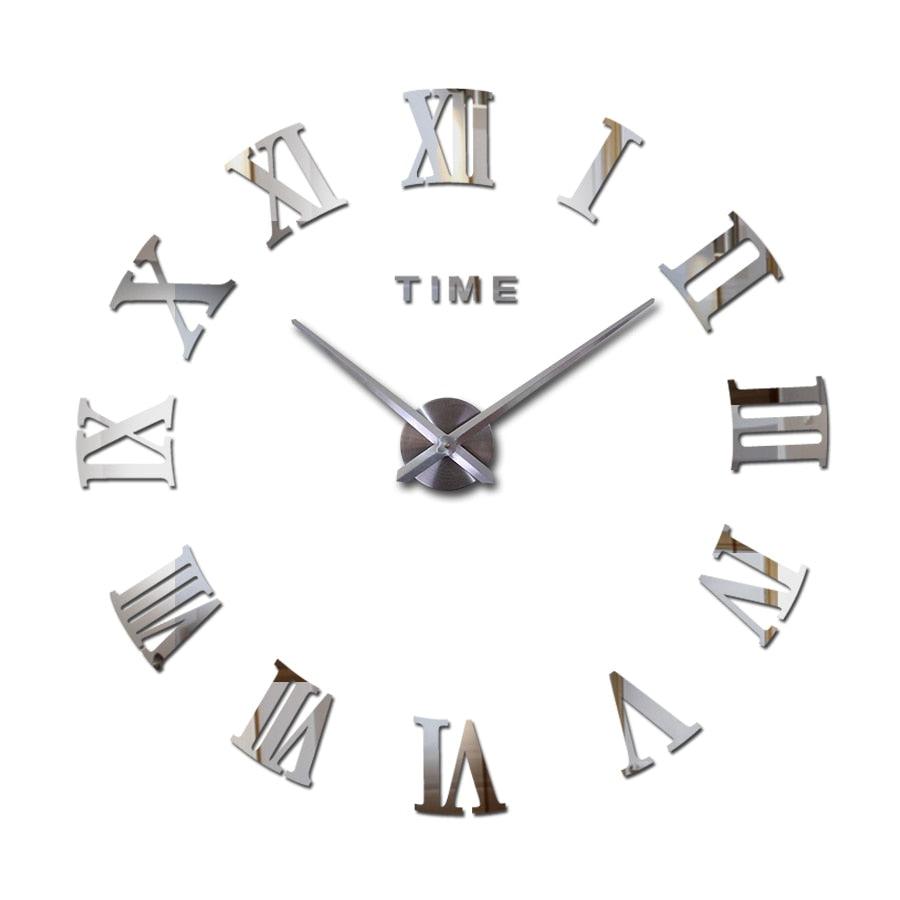 3D Big Acrylic Mirror Wall Clock Quartz Watch 3D Wall Clock Mirror Surface Decorative Clock Large Wall Sticker Clock for Living Room Bedroom Office Home Decorations Still Life Clocks Modern Home Decoration Living Room Stickers