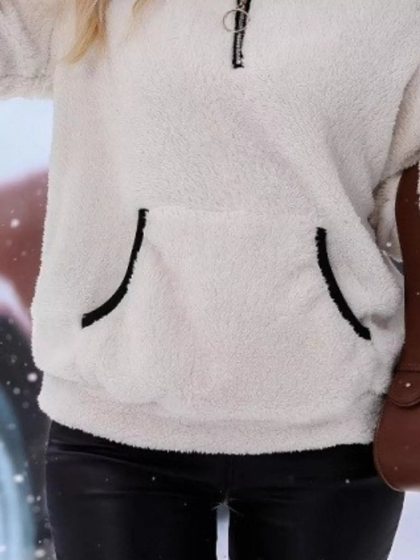 Cozy Fleece Quarter Zip Long Sleeve Sweatshirt Regular and Plus Size