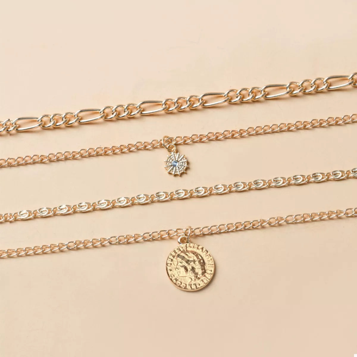 Four Layered Pendant Necklace (Gold or Silver)