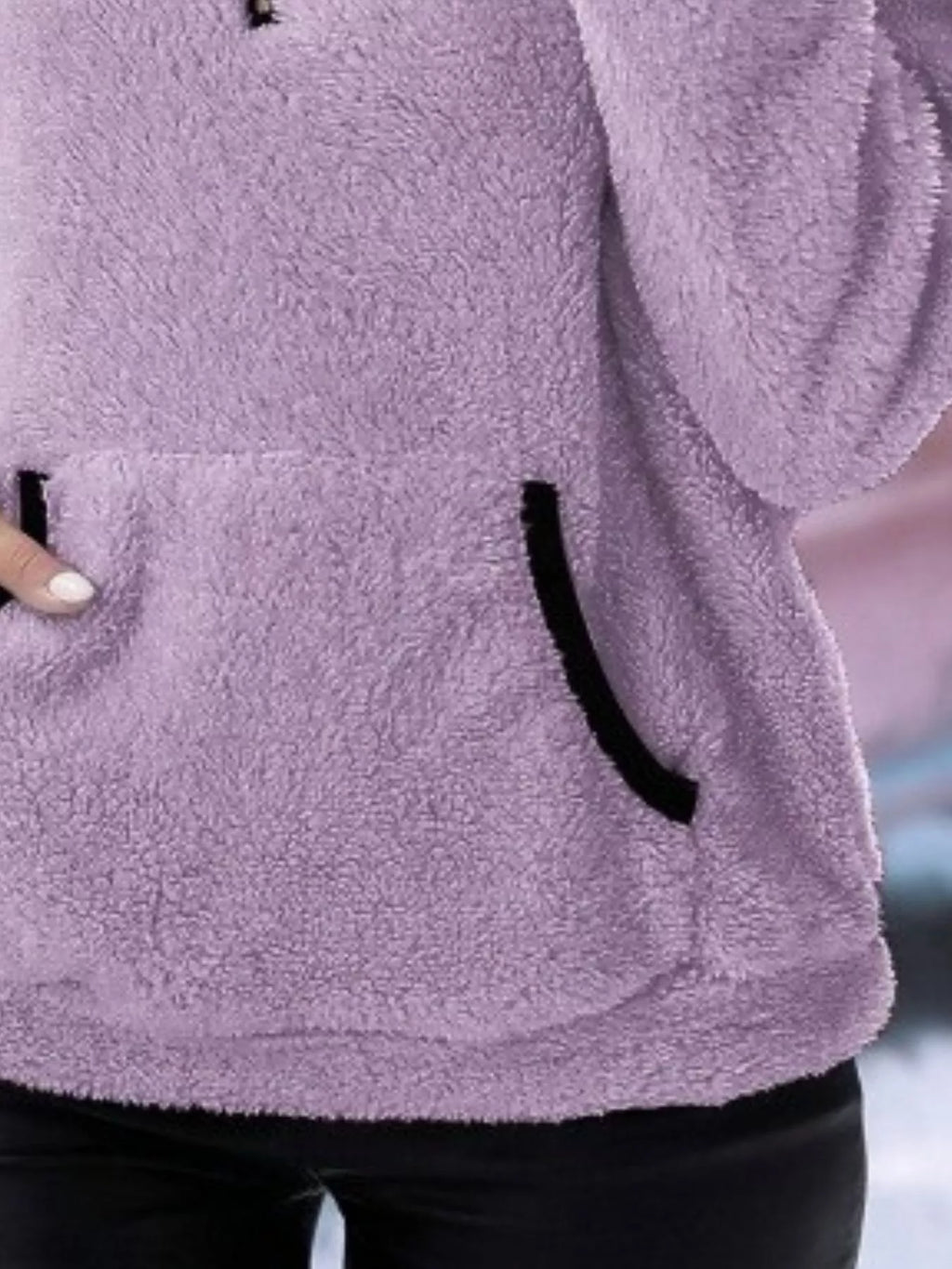 Cozy Fleece Quarter Zip Long Sleeve Sweatshirt Regular and Plus Size