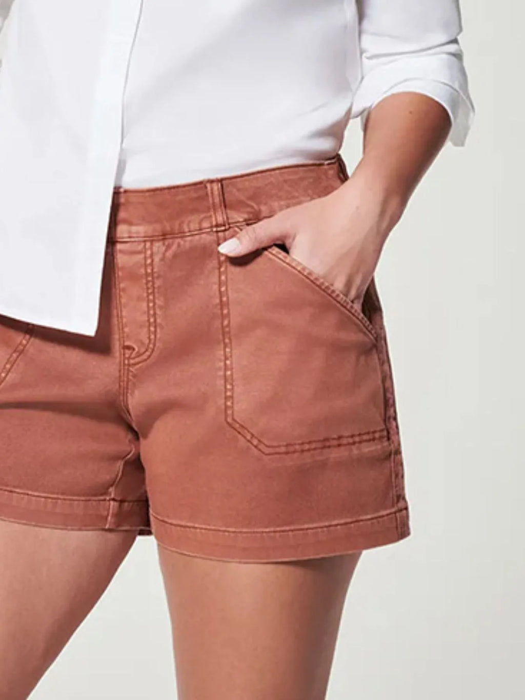 Vintage Washed Denim Shorts with Pockets