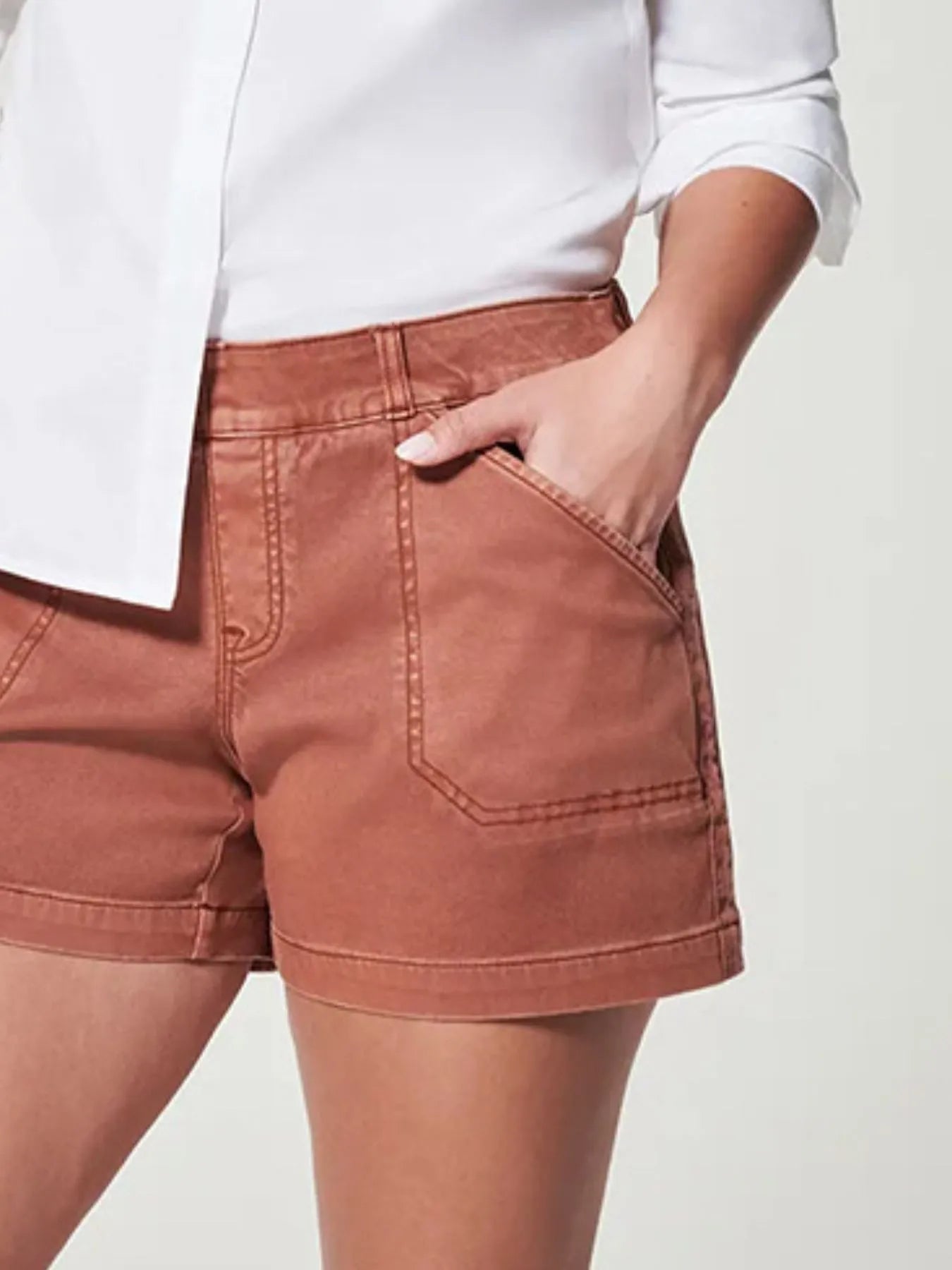 Vintage Washed Denim Shorts with Pockets