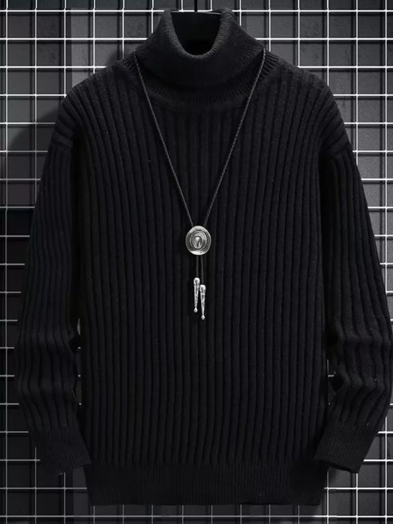 Men's Classic Ribbed Turtleneck Sweater