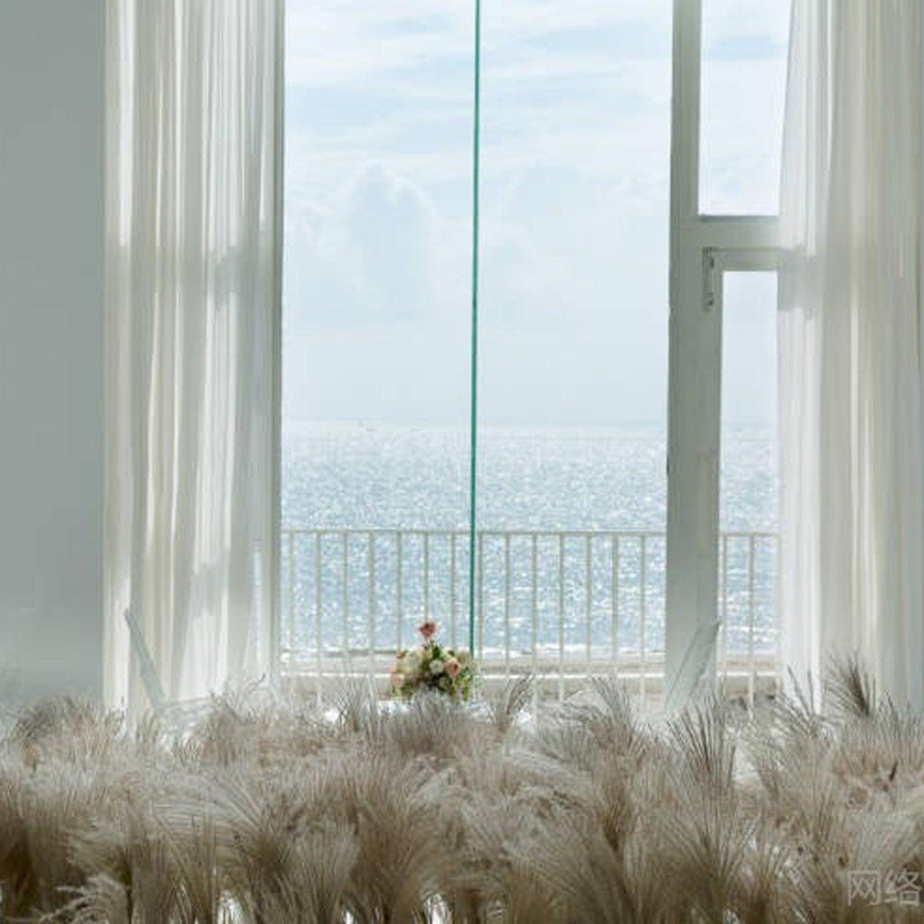 50Pcs/Bunch 50cm Natural Phragmites Reed Flowers Bulrush Bouquet Big Dried Pampas Grass Wedding Decoration Home Fall Decor
