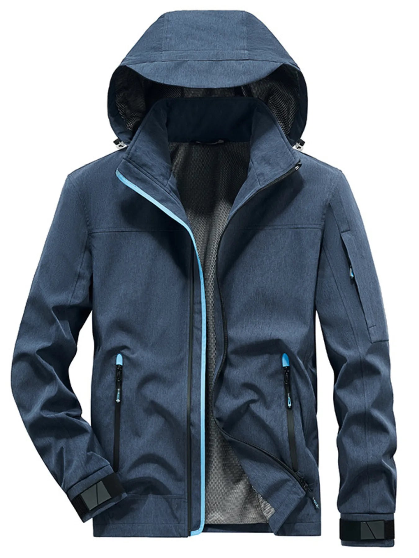 Men's Regular and Plus Size Outdoor Zip Up Hooded Jacket