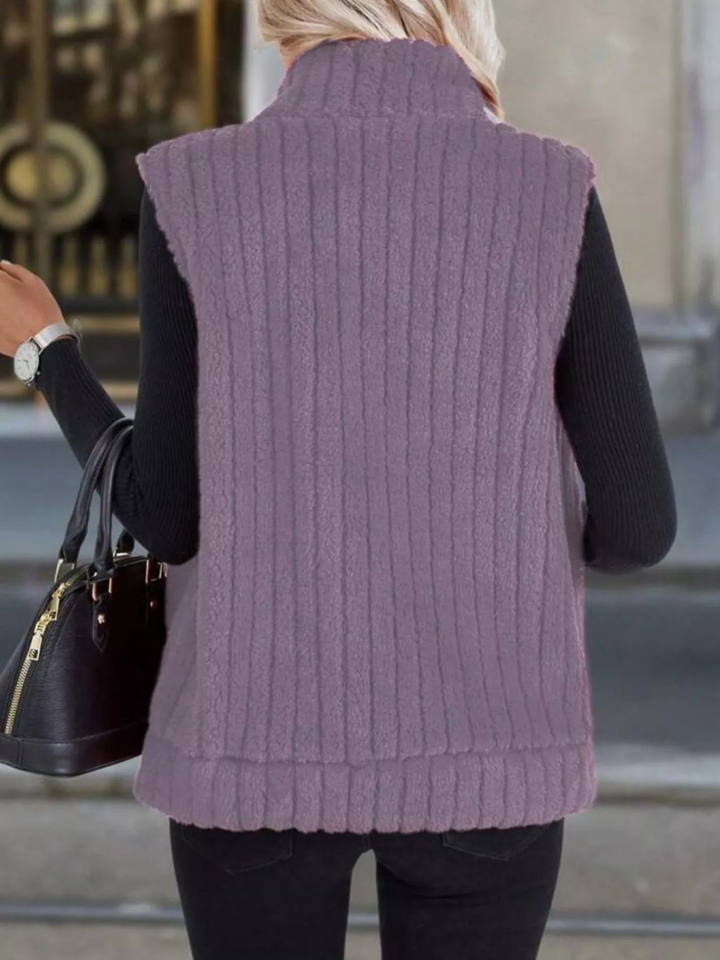 Fleece Zip-Up Vest Coat Regular and Plus Size
