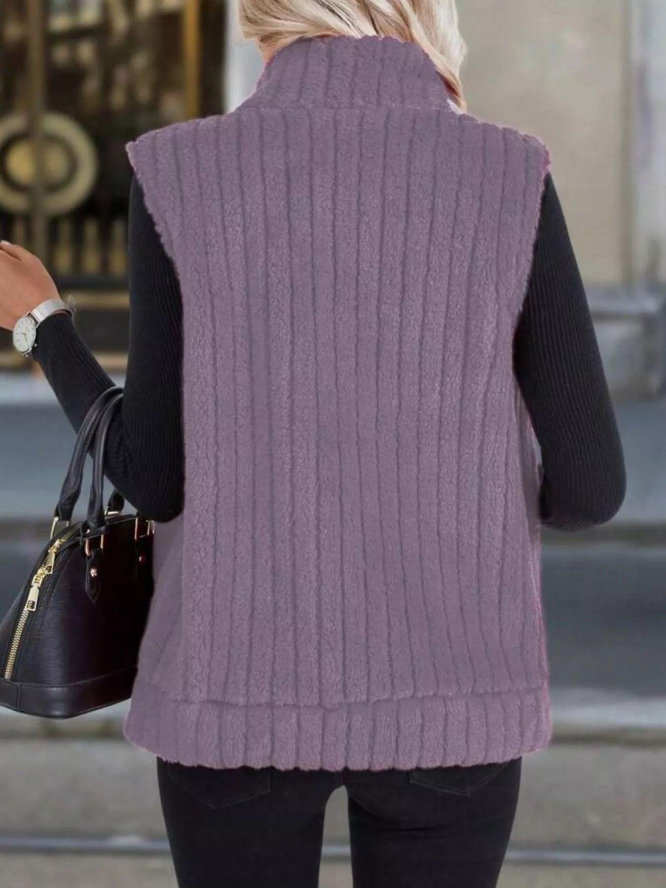Fleece Zip-Up Vest Coat Regular and Plus Size