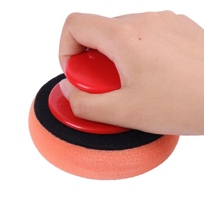 5PCS Car Wash Wax Polish Pad Polishing Pad Sponge Microfiber Sponge Applicators Car Cleaning Cloth Microfiber Applicator For Auto Polisher Waxing Sponge Car Wax Applicator Pads Kit Sponge Applicators Soft Foam Waxing Pad with Grip Handle