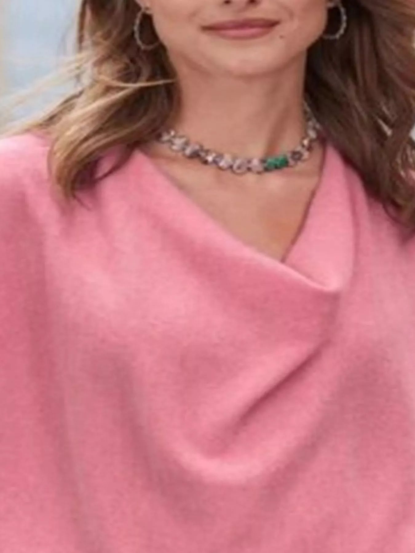 Cowl Neck Long Sleeve Top Regular and Plus Size