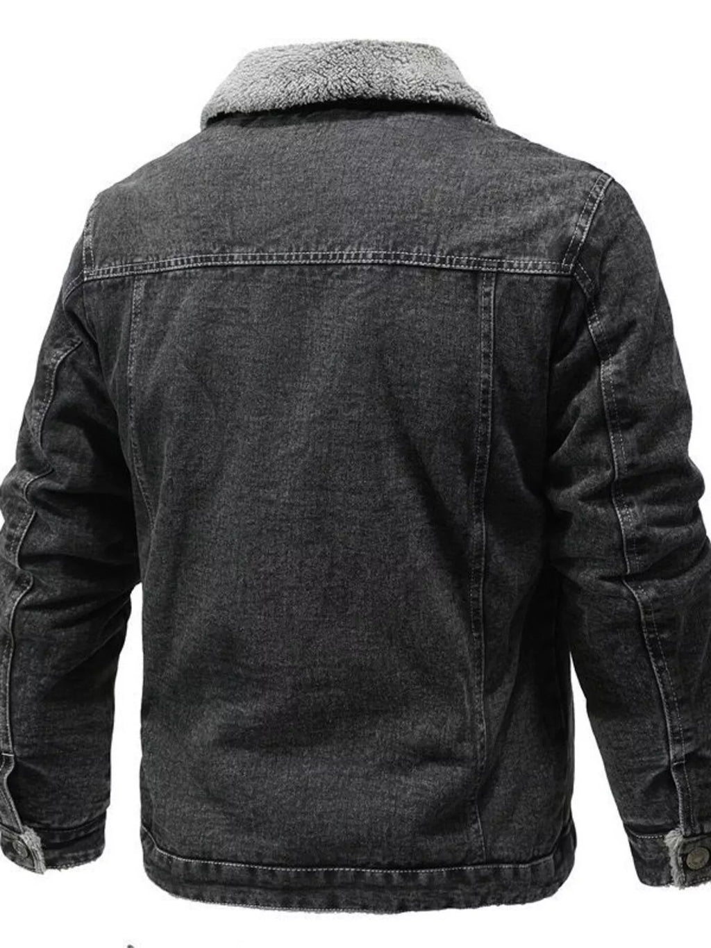 Men's Button Up Sherpa Lined Denim Jacket