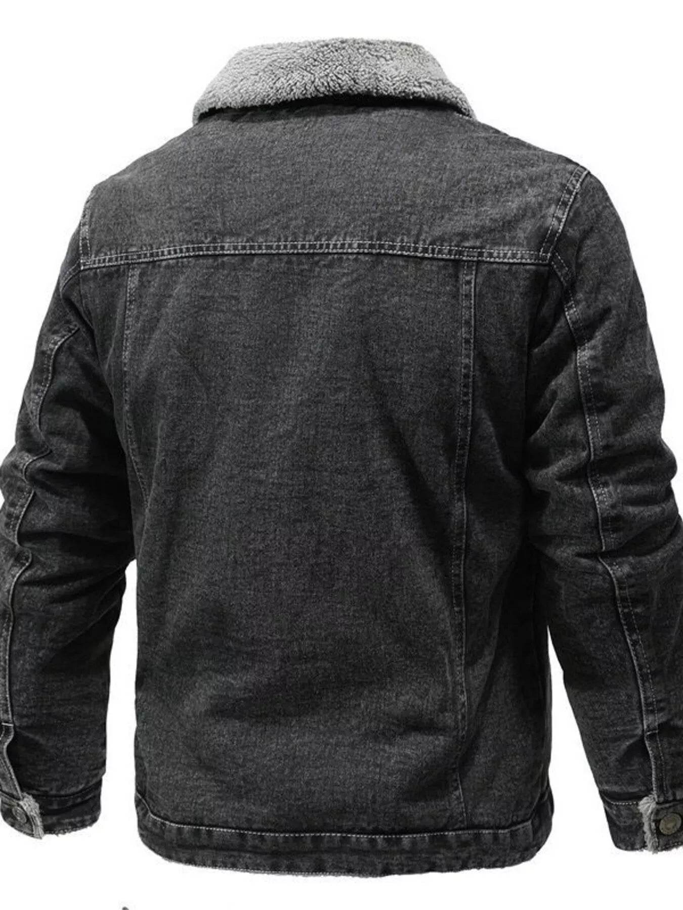 Men's Button Up Sherpa Lined Denim Jacket