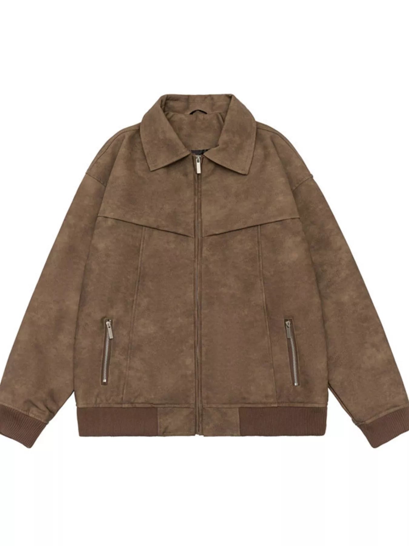 Men's Regular and Plus Size Zip Up Drop Shoulder Jacket