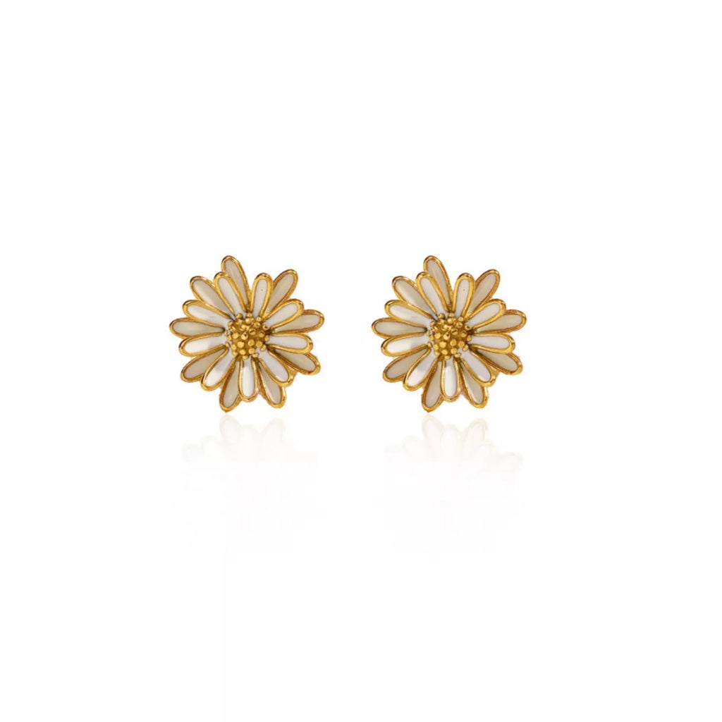 18K Gold-Plated Boho Flower Stud Earrings
