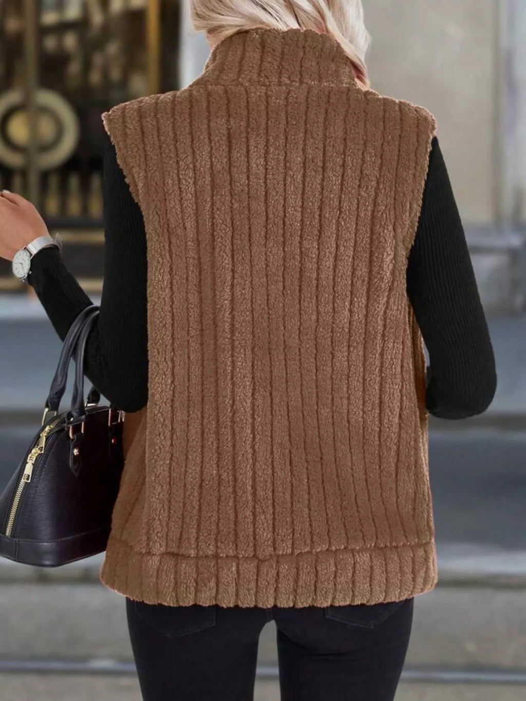 Fleece Zip-Up Vest Coat Regular and Plus Size