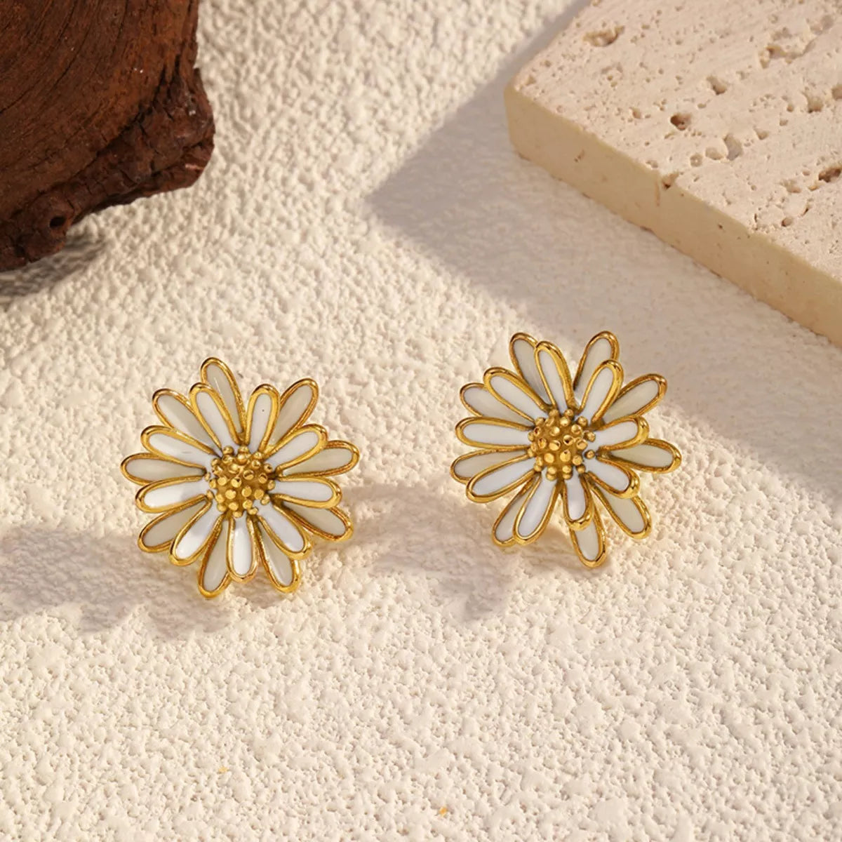 18K Gold-Plated Boho Flower Stud Earrings
