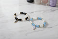 2 Piece Beaded Cat Charm Bracelet