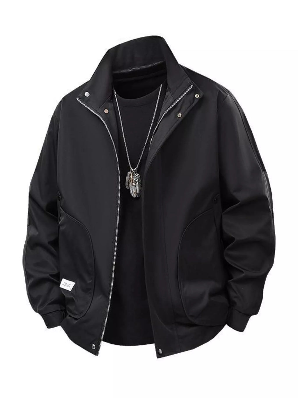 Men's Casual Stand Collar Lightweight Bomber Jacket
